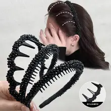 スタイリッシュな波形デザインの防滑ヘアバンド【高級感・小顔効果】
