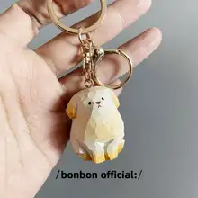 手作り木彫りのかわいいゴールデンレトリーバーキーホルダー【犬デザイン・カップル用・ギフトに最適 】
