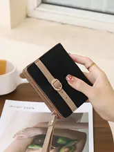 個性的なデザイン！ベルト付きバイカラー財布【コンパクト・折りたたみ・カード収納】