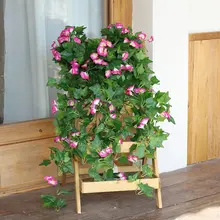 造花 アサガオ ツル 壁掛け 吊り下げ フェイクグリーン インテリア 壁飾り リビング