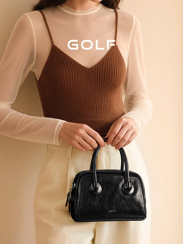 スーツに合うショルダーバッグの選び方：GOLF/高尔夫の牛革製手提バッグが解決する実用性