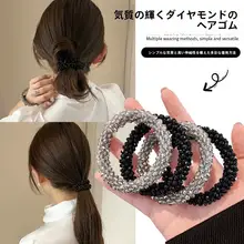 ビジュー付き高弾力ヘアゴム【オシャレな馬尾用・レトロデザイン】