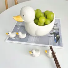 小さなアヒル 箸立て テーブル 装飾 手描きの陶器