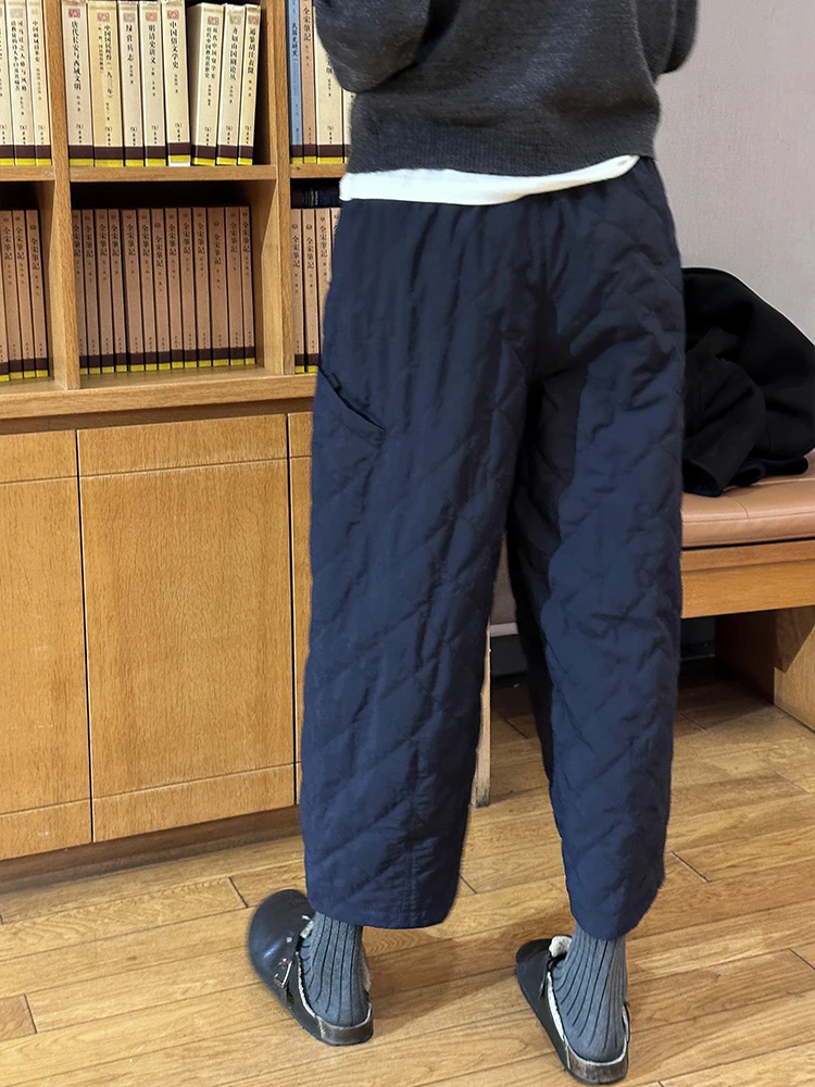 浪清冬用キルトチェックパンツ：厚手ワイドボトムの保温性能と着用シーン