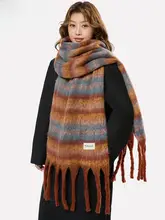 秋冬用レディースブラウンスカーフ【極上の柔らかさ・保温性・厚手】