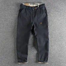 冬用 厚手裏起毛 カジュアルパンツ【コーデュロイ・復古デザイン・ tapered fit】