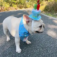 犬用 誕生日 お祝い パーティーハット スタイ ペット アクセサリー フレンチブルドッグ
