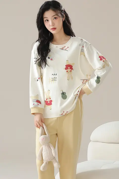 産後用春秋向け薄手授乳対応パジャマ【女性用・ホームウェア・極上の柔らかさ】（セットアップ対応）