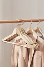 ハンガー シャツ 家庭用木製多機能ワイドショルダー滑り止め無痕