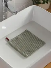 2枚セット コットン製 吸水性ハンドタオル【掛けられるデザイン・キッチン用・家庭用】