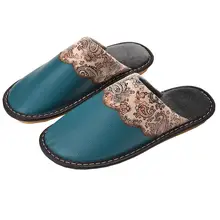 秋冬用 屋内 防滑カウレザー製スリッパ【牛筋底・防水・男女兼用・保温】