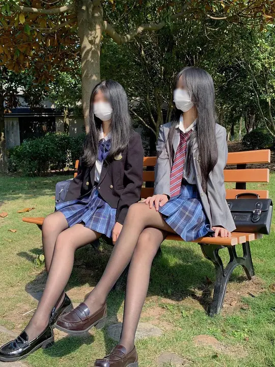 百褶スカートセット【女子高生風・春秋用・チェック柄・2点セット】