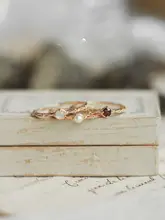 天然石のグラデーションリング【ガーネット・ムーンストーン・パール・925スターリングシルバー】