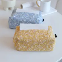 高級感ある和風刺繍コットンリネン製ティッシュボックス【インテリア・卓上収納用】