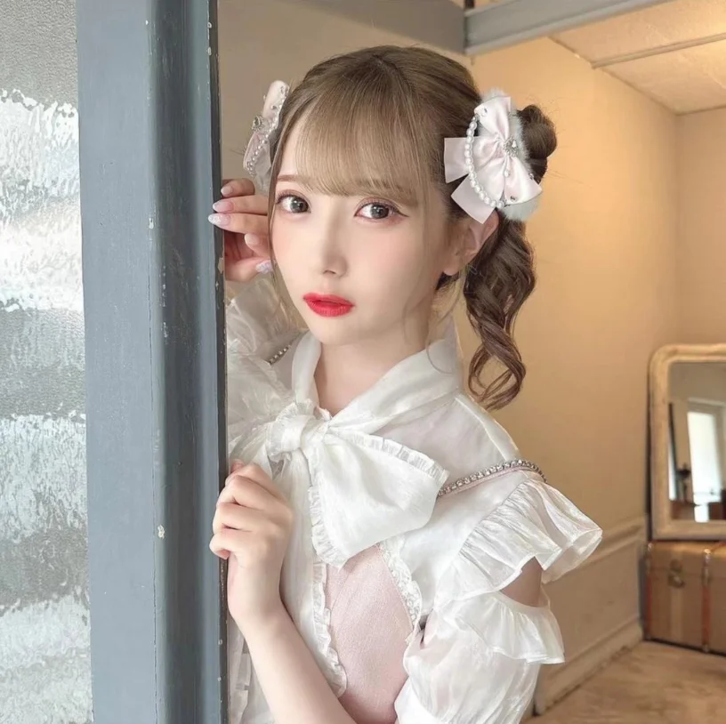 可愛らしいリボン付きパールヘアゴム【極上の柔らかさ・デコレーション付き】