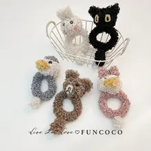 秋冬用 かわいい毛しゅのクマのヘアゴム【丸いシニヨン用・女の子向け】