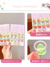 カラフルな果物と野菜デザインの子供用ヘアゴム【高弾力・女の子用・ヘアアクセサリー】