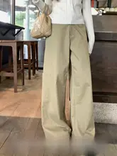 アメリカンヴィンテージ風のゆったりとしたストレートパンツ【ハイウエスト・通勤・カジュアル】