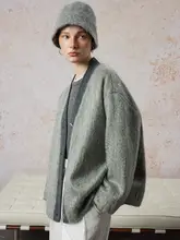 カーディガン 女性 スタイル ソフトウール モヘア ニット ゆったり 高級感