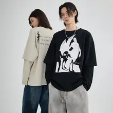 男女兼用 ヴィンテージ風 ひねりデザイン長袖Tシャツ【人馬座神話テーマ】