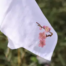 純綿ガーゼ単層刺繍ハンカチ