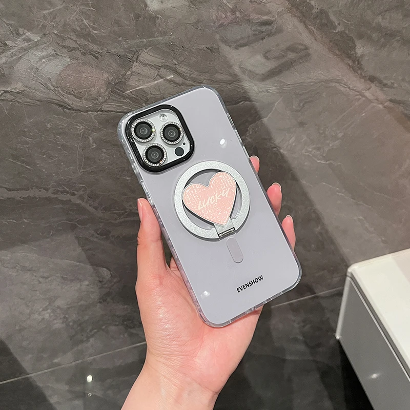磁気吸着付きスマホケース：iPhone用スタンド機能で小清新スタイルを実現