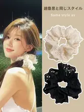 極上の柔らかさ！レースデザインのヘアゴム【ポニーテール用・女性向け】