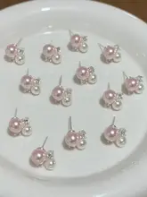 フレンチロマンティック ピンクパール風ピアス【シンプルで優雅なデザイン】