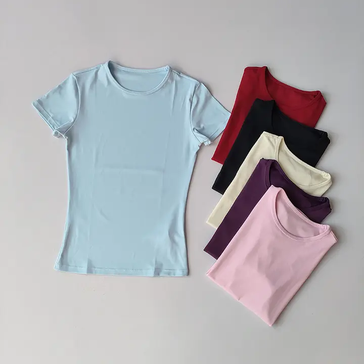 極上の柔らかさの無地ヨガTシャツ【短袖・速乾・吸湿性・フィットタイプ】