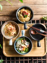 オーブン対応 チーズ焼き飯サラダボウル【創造的な防熱取っ手付き・スープ・麺・フルーツ用】