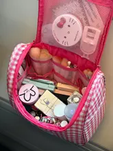 大容量化粧品収納ポーチ【旅行用・仕切り付き・持ち運び便利】