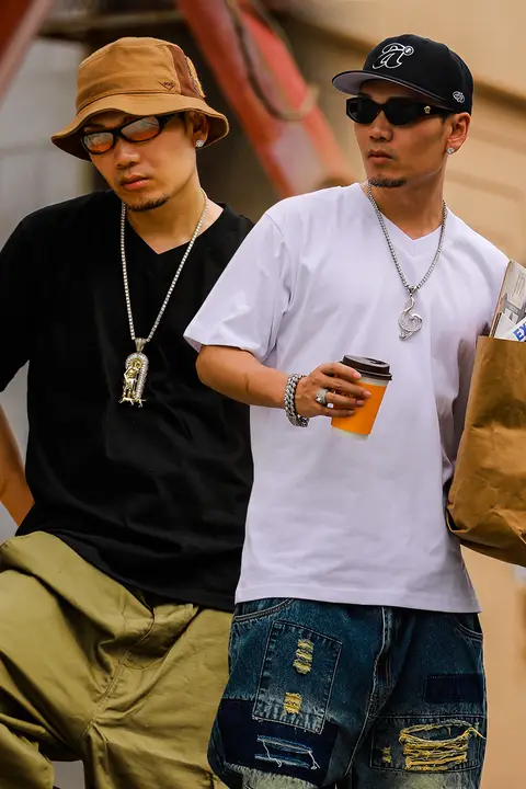 ACUSA VネックロフトTシャツ【リブ編み・ゆったりフィット・無地・夏用・短袖】