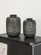 ライトラグジュアリーアッシュガラス 花瓶 ハイセンス