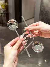 高級感のある304ステンレス製スプーン【厚手・丸頭デザイン】