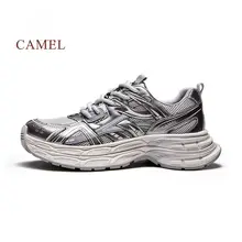 Camel ダッドスニーカー メンズ 厚底 ヴィンテージ メッ  シュ 通気性 秋