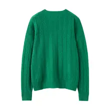 高級ウールのラウンドネックニットプルオーバー【厚手・秋冬用】