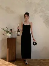 パールネックデザインのキャミソールマキシワンピース【エレガント・ウエストシェイプ・フレンチスタイル】