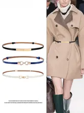 レディース真皮ウエストベルト【細身・コートやドレスに最適・スタイリッシュなデザイン】