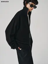 SHKUCO 高領ジップセーター【シンプル・クラシック・レトロニットカーディガン】