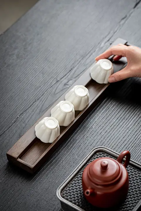 黒檀製 ティーカップ水切りラック【シングルレイヤー・家庭用・収納】