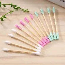 使い捨てダブルヘッドコットン棒【尖った先端・耳掃除・アイメイク用・家用】