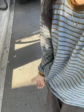 秋冬用レトロ風バイカラーストライプニットセーター【極上の柔らかさ・ルーズフィット】