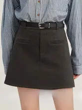 帯付き レトロAラインスカート【高腰・美脚効果・春秋用】【セットアップ対応】