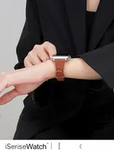 ウォッチバンド 羊革 華奢見え くびれデザイン 上品 夏 レディース Apple Watch Series 11 12 10 9 SE 対応 「iserisewatch」