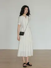 ロングワンピース レディース 半袖 ゆったり カジュアル フレンチ風 フェミニン きれいめ 着痩せ 通勤 夏