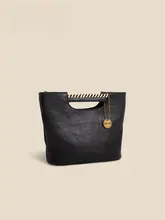 エジプト風デザインの牛革製バケツ型バッグ【大容量・高級感あり】