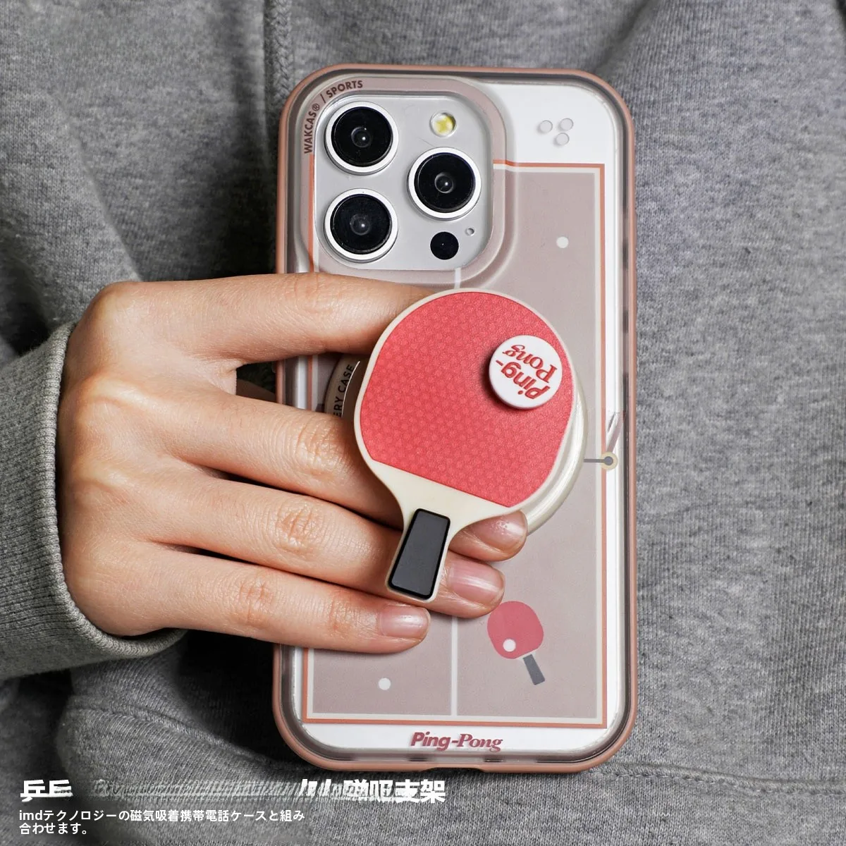 スマホを支えるやつとしての卓球・バドミントン磁気吸着スマホスタンド【回転式新作】