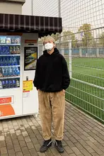 加褶デザインのゆったりコーデュロイパンツ【ウォッシュ加工・快適なストレッチ】