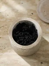 北欧スタイルの石材製収納筒【蓋付き・デスク用装飾品・収納容器】