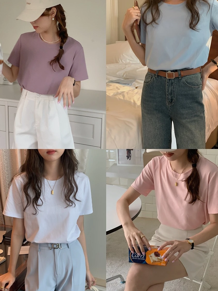 春コーデ レディースに最適なベーシックな無地ラウンドネックTシャツの選定ガイド